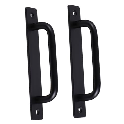 TOBBOMEY 2 Stück Aluminiumlegierung Schrankgriff Schwarz Minimalistischer Türgriff für Scheunentüren Garagentüren und Schränke Einfache Montage von TOBBOMEY