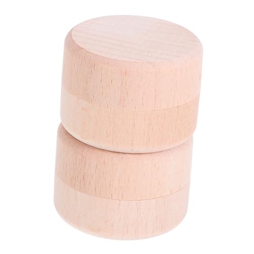 TOBBOMEY 2 Stück Aufbewahrungsbox aus Holz Luftdicht Verschlossen mit Fächern zur Sicheren Aufbewahrung von Babyzähnen und Haaren Natürliche Holzoptik als für Neugeborene und Shower von TOBBOMEY