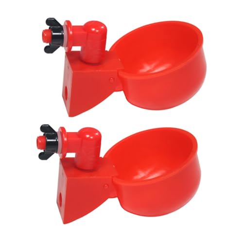 TOBBOMEY 2 Stück Automatischer Geflügel Wasserspender aus Kunststoff Kompakte Langlebige Tränke mit Glatten Kanten Geeignet für Hühner Tauben und Wachteln Einfacher Gebrauch und Robuste von TOBBOMEY