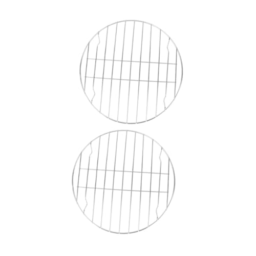 TOBBOMEY 2 Stück Edelstahl Grillrost Rundes Bbq Rippchenhalter Grillgestell Rostfrei Poliert Sicher Umweltfreundlich Für Gleichmäßiges Garen Von Fleisch Und Gemüse von TOBBOMEY