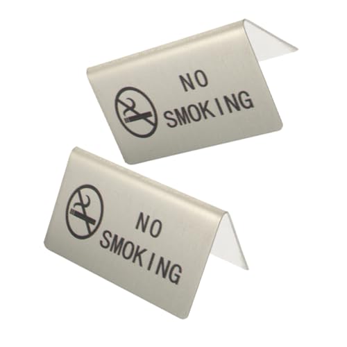 TOBBOMEY 2 Stück Edelstahl No Smoking Schild Tischaufsteller Lesbar Langlebig für Büro Restaurant Hotel Minimalistisches Design Rauchfreies Umfeld TOBBOMEY 2 Stück Edelstahl No Smoking Schild Tischaufsteller Lesbar Langlebig für Büro Restaurant Hotel Minimalistisches Design Rauchfreies Umfeld von TOBBOMEY