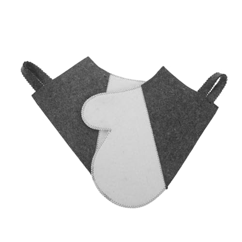 TOBBOMEY 2 Stück Filz Sauna Handschuhe für Erwachsene Dicke Hitzebeständige Handwärmer aus Filz Atmungsaktive und Wasserabsorbierende Isolierhandschuhe für Sauna Dampfbad und Wellness von TOBBOMEY