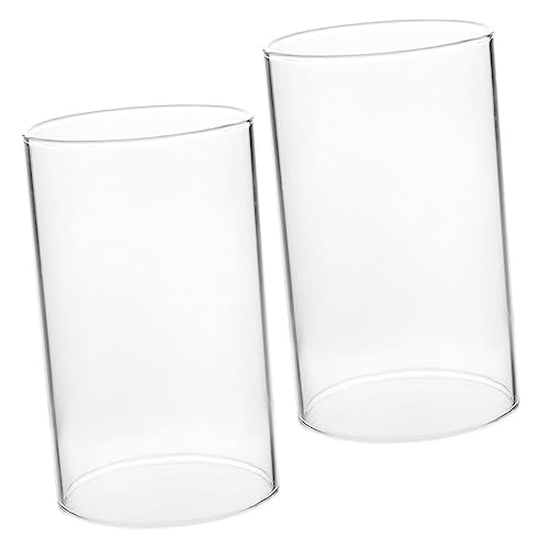 TOBBOMEY 2 Stück Glas Kerzengläser Windschutz für Stumpenkerzen Transparenter Glaszylinder Kerzenhalter Dekoration für Zuhause und Tisch TOBBOMEY 2 Stück Glas Kerzengläser Windschutz für Stumpenkerzen Transparenter Glaszylinder Kerzenhalter Dekoration für Zuhause und Tisch von TOBBOMEY