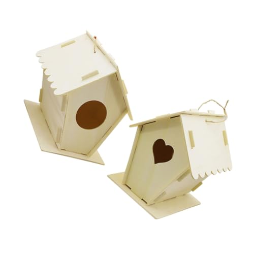 TOBBOMEY 2 Stück Holz Vogelhaus Teilig Herz und Rundform Naturholz Vogelnest Deko für Garten Terrasse Innenbereich Wohnkultur DIY Vogelhaus aus Massivem Holz Langlebig und TOBBOMEY 2 Stück Holz Vogelhaus Teilig Herz und Rundform Naturholz Vogelnest Deko für Garten Terrasse Innenbereich Wohnkultur DIY Vogelhaus aus Massivem Holz Langlebig und von TOBBOMEY