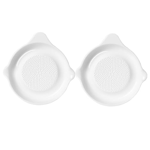 TOBBOMEY 2 Stück Keramik Reibeteller für Knoblauch und Ingwer Multifunktional Rutschfest Einfach zu Reinigen für Babynahrung und Gewürze Fein Mahlend Vielseitig Einsetzbar Küche TOBBOMEY 2 Stück Keramik Reibeteller für Knoblauch und Ingwer Multifunktional Rutschfest Einfach zu Reinigen für Babynahrung und Gewürze Fein Mahlend Vielseitig Einsetzbar Küche von TOBBOMEY