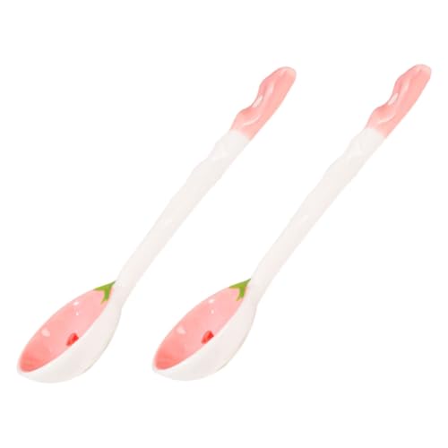 TOBBOMEY 2 Stück Keramiklöffel mit Erdbeermuster Langer Griff Ergonomisch Geformt Vielseitig Einsetzbar für Suppe Porridge und Dessert Süßer Haushaltslöffel für Erwachsene TOBBOMEY 2 Stück Keramiklöffel mit Erdbeermuster Langer Griff Ergonomisch Geformt Vielseitig Einsetzbar für Suppe Porridge und Dessert Süßer Haushaltslöffel für Erwachsene von TOBBOMEY