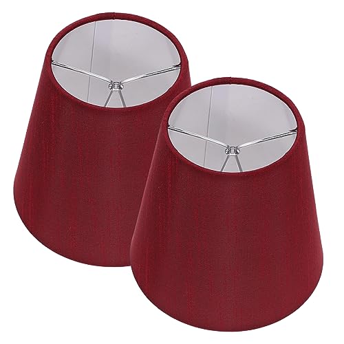 TOBBOMEY 2 Stück Kleiner Stofflampenschirm Retro Clip Lampenschirm für Tisch und Wandlampen Lichtabdeckung für Wohnzimmer Schlafzimmer Esszimmer und Küche von TOBBOMEY