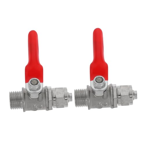 TOBBOMEY 2 Stück Kupfer Kugelhahn Außengewinde Absperrventil Schnellverschluss Ventil für Wasser Schlauch Rohr Pneumatik mit Robustem Gehäuse und Zuverlässiger Abdichtung von TOBBOMEY