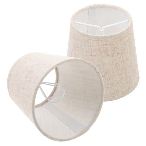 TOBBOMEY 2 Stück Lampenschirm aus Stoff und Eisen für Tischlampe Langlebig und Verschleißfest Einfache Montage Dekorativer Lampenschirm für Schlafzimmer und Arbeitszimmer von TOBBOMEY