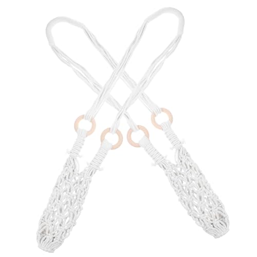 TOBBOMEY 2 Stück Makramee Flaschenhalter aus Baumwollseil Handgewebter Dekorativer Weinflaschenhalter Tragbarer Weinflaschenträger Hängender Netzkorb für Küche und Wohnzimmer Lang Weiß TOBBOMEY 2 Stück Makramee Flaschenhalter aus Baumwollseil Handgewebter Dekorativer Weinflaschenhalter Tragbarer Weinflaschenträger Hängender Netzkorb für Küche und Wohnzimmer Lang Weiß von TOBBOMEY