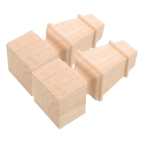 TOBBOMEY 2 Stück Massive Holz Möbelbeine Geschnitzte Runde Sofafüße Ersatz für Kommode Tisch Schrank Einfache Montage Vielseitig für Stuhl Regal Bett von TOBBOMEY