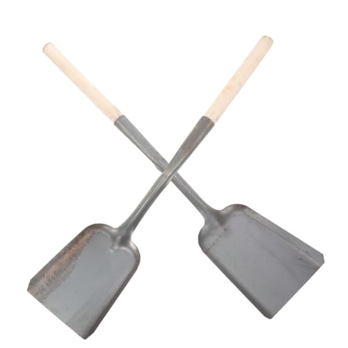 TOBBOMEY 2 Stück Metall Ascheschaufel Langgriff Schaufel Kamin Ascheschaufel Gartenschaufel Stabil Schmiedeeisen Multifunktionale Reinigungsschaufel für Küche und Garten von TOBBOMEY