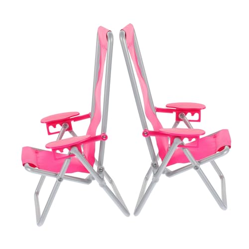 TOBBOMEY 2 Stück Mini Klappbarer Strandliegestuhl Miniatur Liegesessel für Outdoor Lounge und Hausdeko Realistisches Design als Foto Requisite und Gartenmodell von TOBBOMEY