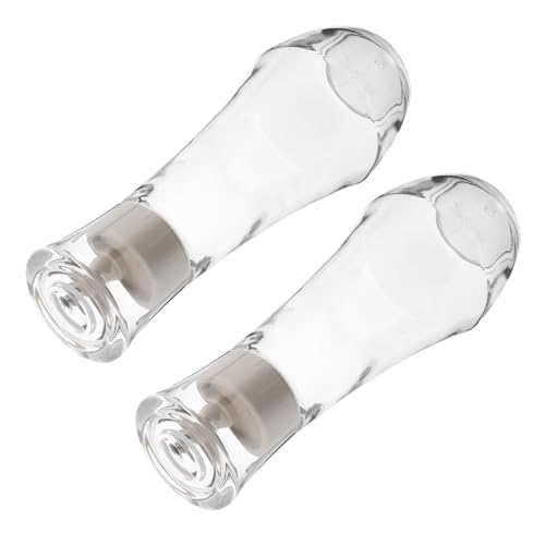 TOBBOMEY 2stücke Mundwasserspender Aus Glas Nachfüllbar Mit Deckel Für Badezimmer Und Küche Transparent Klein Wiederverwendbar von TOBBOMEY