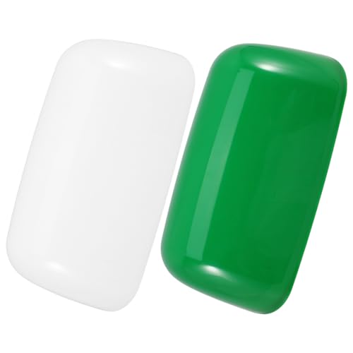 TOBBOMEY 2 Stück Retro Lampenschirm Ersatzschirm für Bankerlampe Grün und Weiß Vintage Tischlampenschirm Einfache Montage für Schreibtisch Wohnzimmer Schlafzimmer von TOBBOMEY