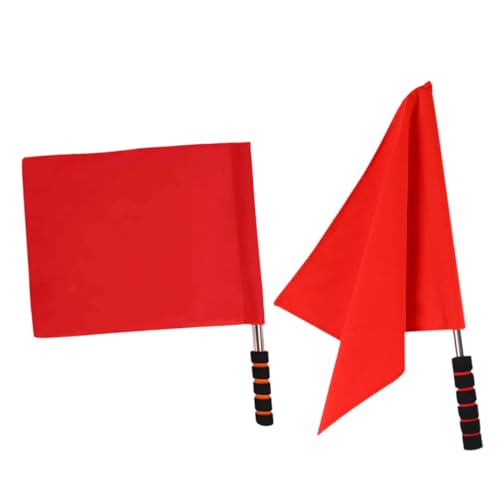 TOBBOMEY 2 Stück Schiedsrichter Signalflaggen Rot Langlebig mit Metallstab für Fußball Volleyball Basketball Leicht Erkennbare Sport Wettbewerbe Training TOBBOMEY 2 Stück Schiedsrichter Signalflaggen Rot Langlebig mit Metallstab für Fußball Volleyball Basketball Leicht Erkennbare Sport Wettbewerbe Training von TOBBOMEY