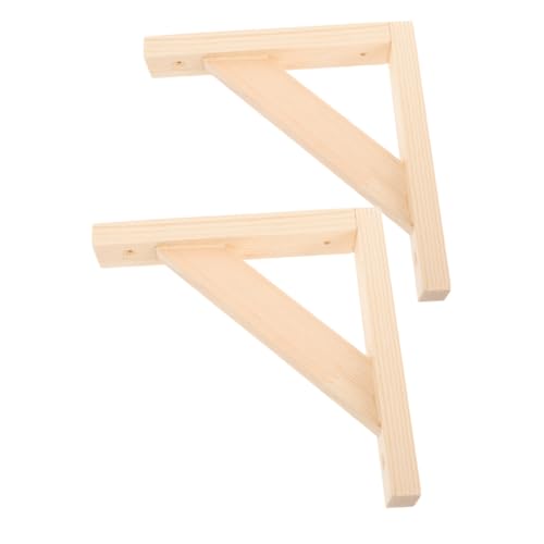 TOBBOMEY 2 Stück Schwerlast Holz Wandregalhalter Dreieckiger Winkel Regalträger für Wandmontage Stabil Verstärkt Praktisch Für Garten Bücherregal Wohnzimmer von TOBBOMEY