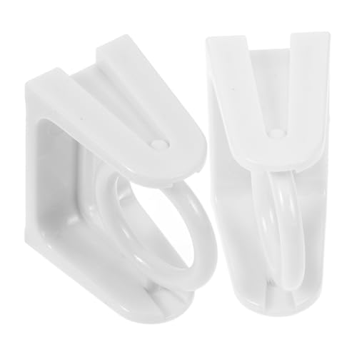 TOBBOMEY 2 Stück Selbstklebende Drehbare Vorhangstangenhalter ohne Bohren Weiß Vielseitig für Bad Küche Wohnzimmer Starke Halterung für Glatte Oberflächen Wie und Marmor von TOBBOMEY