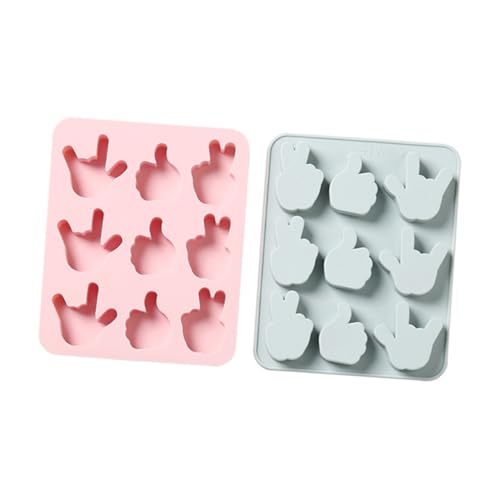 TOBBOMEY 2 Stück Silikon Kuchenform Handgesten Muster Teiliges Kreatives Backwerkzeug für Zuhause Langlebig Leicht zu Reinigen für Schokolade Fondant Kekse von TOBBOMEY
