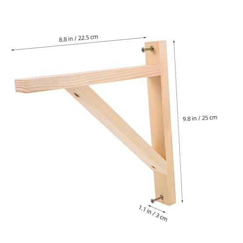 TOBBOMEY 2 Stück Stabile Dreieckige Holz Regalhalterung Verstärkt Wandhalterung für Küchen und Badezimmerregale Einsetzbar Platzsparend und Einfach Montierbar von TOBBOMEY