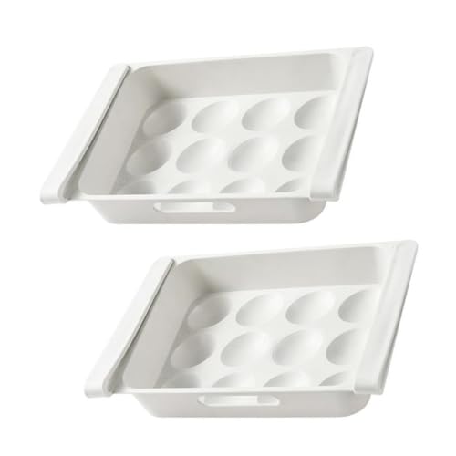 TOBBOMEY 2 Stück Teiliges Fächer Kühlschrank Eier Aufbewahrungsboxen Multi Fach Ei Organizer Stapelbare Langlebige Behälter zur Platzsparenden Frischeaufbewahrung von TOBBOMEY