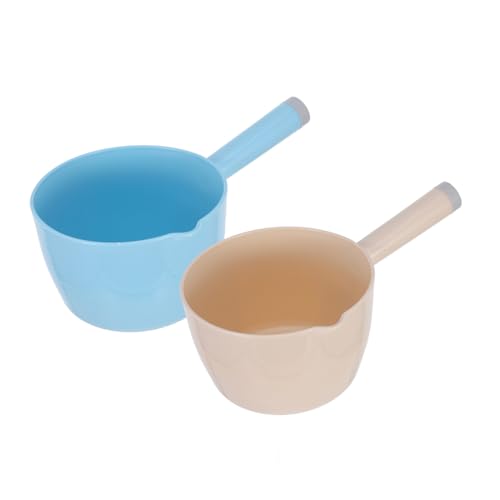 TOBBOMEY 2 Stück Teiliges Japanische Küchenschöpflöffel aus Langlebigem PP Ergonomisch Geformt Multifunktional für Wasser Obst Gemüse und Blumen Praktische Haushaltswasserschaufeln in Blau von TOBBOMEY
