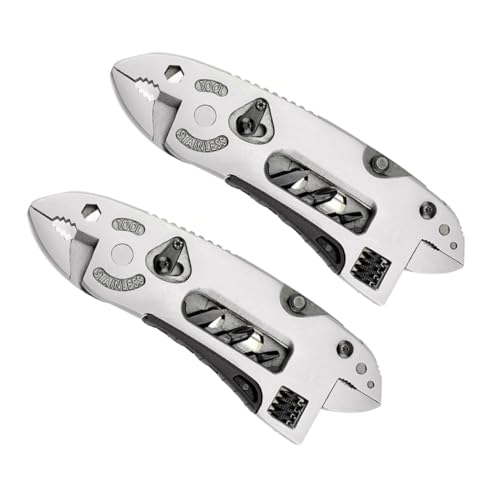 TOBBOMEY 2 Stück Teiliges Multifunktionales Outdoor Werkzeug Multifunktionale Zangen mit Drahtschneider Schraubendreher und Schraubenschlüssel Ergonomisches Design Tragbar für Survival und von TOBBOMEY