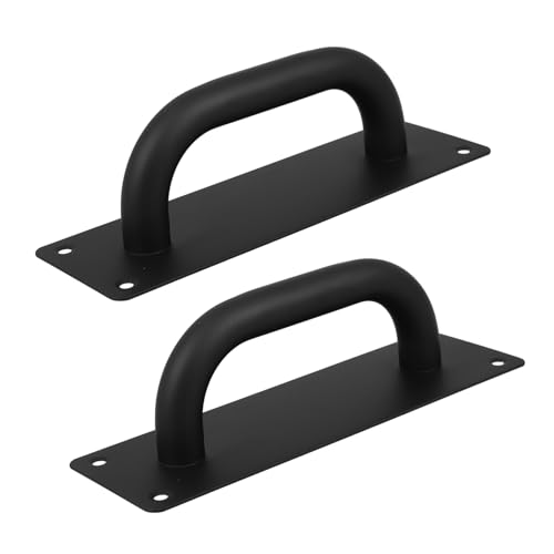 TOBBOMEY 2 Stück Teiliges Schwarzer Edelstahl Türgriff Push Pull Feuerwehrtürgriff Robust Verschleißfest Ergonomisch für Schiebetüren und Durchgangstüren mit Schraubbefestigung von TOBBOMEY