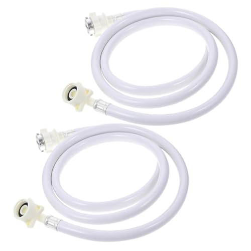 TOBBOMEY 2 Stück Teiliges Waschmaschinen Zulaufschlauch mit Edelstahlanschluss Flexibel Langlebig aus PVC Geeignet für Automatische Waschmaschinen Einfache Montage und Auslaufsicher von TOBBOMEY