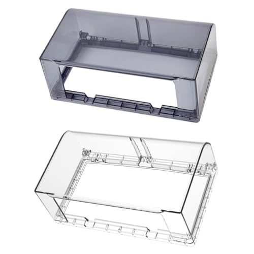 TOBBOMEY 2 Stück Teiliges Wasserdichtes Steckdosenschutz- Klebe- Wandsteckdosen Abdeckung Spritzwassergeschützt Transparent Transparent-schwarz Robust und Langlebig für Bad und Wohnzimmer von TOBBOMEY
