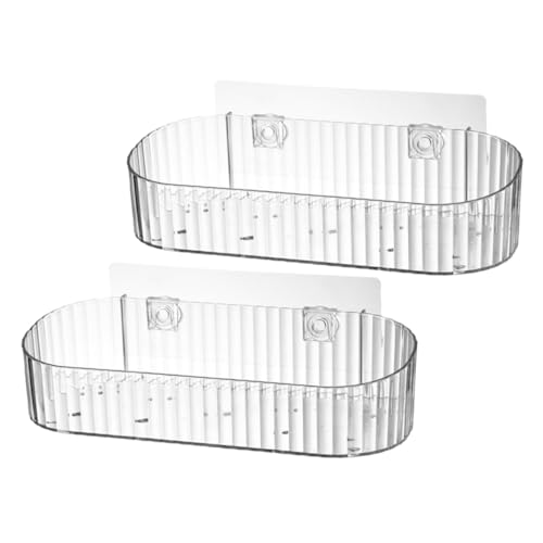 TOBBOMEY 2 Stück Transparenter Badregal aus Wandmontierter Rostfreier Badezimmer Organizer mit Hoher Tragkraft Platzsparend für Shampoo Kosmetik und Haushaltsutensilien TOBBOMEY 2 Stück Transparenter Badregal aus Wandmontierter Rostfreier Badezimmer Organizer mit Hoher Tragkraft Platzsparend für Shampoo Kosmetik und Haushaltsutensilien von TOBBOMEY