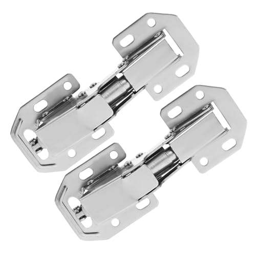 TOBBOMEY 2 Stück Verstärkte Schraubscharniere Innenband mit Brückenstruktur für Küchenschrank Kleiderschrank Bücherregal Hydraulische Dämpfung Stabile Befestigung Langlebig von TOBBOMEY