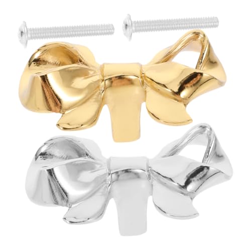TOBBOMEY 2 Stück Vintage Bow Schrankknöpfe aus Robustem Messing Dekorative Einzel loch Griffe für Kommode Kleiderschrank Küchenschränke und Badezimmerschränke Gold und Silberfarben TOBBOMEY 2 Stück Vintage Bow Schrankknöpfe aus Robustem Messing Dekorative Einzel loch Griffe für Kommode Kleiderschrank Küchenschränke und Badezimmerschränke Gold und Silberfarben von TOBBOMEY