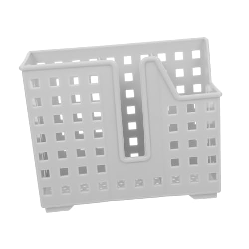 TOBBOMEY 2 Stück Wandhalter Küchenutensilien Organizer mit Ablauflöchern Besteckbox für Essstäbchen Löffel Gabeln Multifunktional Platzsparend Stilvoll Graue Aufbewahrungsbox für Zuhause von TOBBOMEY