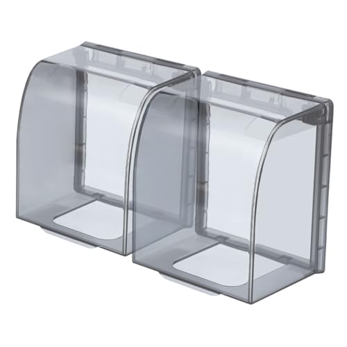 TOBBOMEY 2 Stück Wasserdichte Steckdosenabdeckung Klapp Schutzabdeckung für Außensteckdosen Badezimmer Steckdosenschutz Transparent Klebbar Staub und Spritzwasserschutz Platzsparend von TOBBOMEY