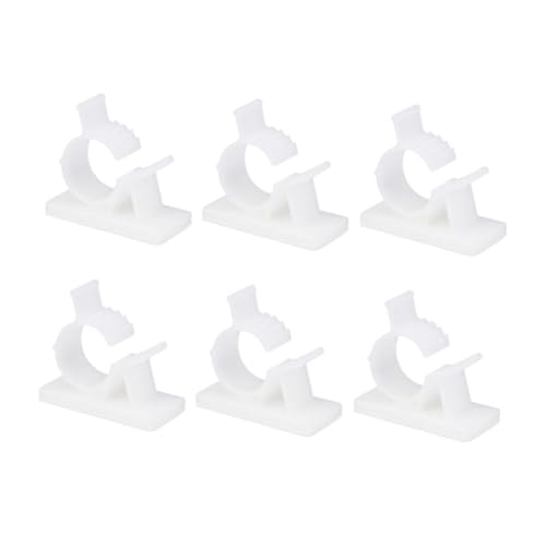 TOBBOMEY 20 Stück Selbstklebende Verstellbare Kabelclips Weiß Kabelhalter Kabelklemme mit Haftung für Schreibtisch Wand und Kabelmanagement von Netz Computer und Audiokabeln von TOBBOMEY