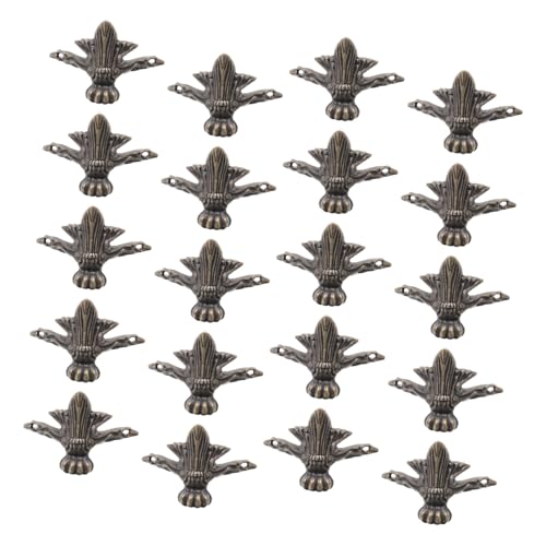 TOBBOMEY 20 Stück Teiliges Antike Möbel füße aus Zinklegierung Robuste Schmuckkästchen Beine mit Schrauben Retro Holzbox füße für Aufbewahrungs Geschenkboxen Dekorative Möbelfüße für von TOBBOMEY