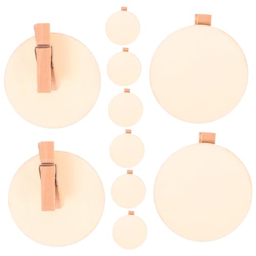 TOBBOMEY 20 Stück Teiliges Mini Holzklammern Rund Naturbelassen Leicht Vielseitig für Memo Foto und DIY Bastelprojekte Wiederbeschreibbar mit Kreide für Fotowand Partydeko und Notizen von TOBBOMEY