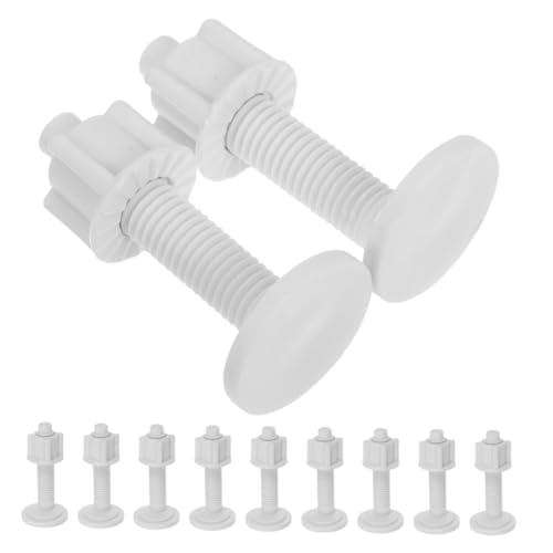 TOBBOMEY 20 Stück Teiliges Wc sitz Schrauben mit Kunststoff Schnellverschluss und Pp dübeln Befestigung für Toilettendeckel Einfache Installation Stabile Halterung Kompatibel mit Vielen von TOBBOMEY