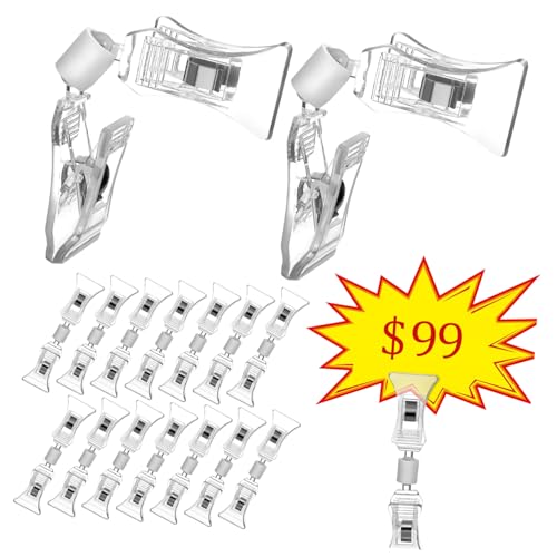 TOBBOMEY 20 Stück Transparente Doppelseitige Preisschildhalter Clips mit Dual Head Design Mini Robust und Vielseitig für Laden Büro Zuhause Einfache Befestigung von Schildern und Etiketten TOBBOMEY 20 Stück Transparente Doppelseitige Preisschildhalter Clips mit Dual Head Design Mini Robust und Vielseitig für Laden Büro Zuhause Einfache Befestigung von Schildern und Etiketten von TOBBOMEY