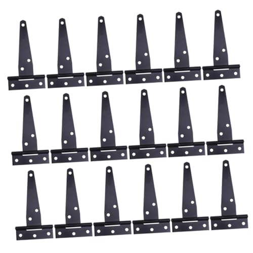 TOBBOMEY 24 Stück Teiliges T förmiges Dreiecksscharnier Schwarz aus Langlebigem Eisen Rostbeständig Flexibel und Geräuscharm Vielseitig für Gartentore Türen Möbel und DIY projekte Einfache von TOBBOMEY