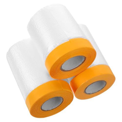 TOBBOMEY 3 Rollen Maler abdeckfolie mit Klebeband Staubdichte Pe schutzfolie für Möbel Schränke Sofas Vielseitig Einsetzbar Robust und Leicht zu Reinigen für Autolackierung und Renovierung TOBBOMEY 3 Rollen Maler abdeckfolie mit Klebeband Staubdichte Pe schutzfolie für Möbel Schränke Sofas Vielseitig Einsetzbar Robust und Leicht zu Reinigen für Autolackierung und Renovierung von TOBBOMEY