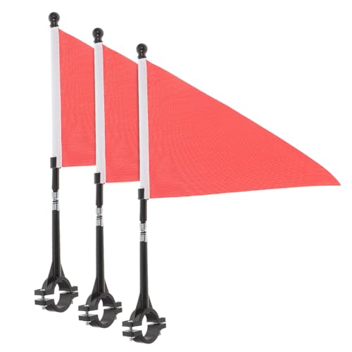 TOBBOMEY 3 Sätze Fahrradfahnen Leichte Langlebige Dreieck Flaggen für Fahrradlenker Einfache Montage Sicherheitsflagge für Kinderfahrrad Dreirad und Scooter Reflektierend und Robust von TOBBOMEY