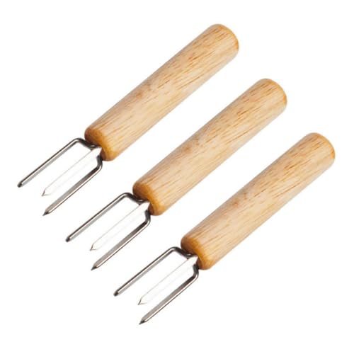 TOBBOMEY 3 Stück Bbq Maisgabeln mit Holzgriff Tragbare Grillgabeln für Bbq Grillzubehör für Maiskolben und Obst TOBBOMEY 3 Stück Bbq Maisgabeln mit Holzgriff Tragbare Grillgabeln für Bbq Grillzubehör für Maiskolben und Obst von TOBBOMEY