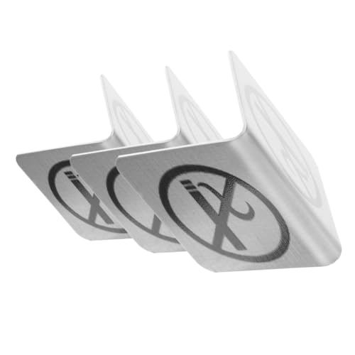 TOBBOMEY 3 Stück Edelstahl Tischschild Doppelseitig Rauchen Verboten Klare Nichtraucheranzeige für Hotel Restaurant Büro Modernes Design Robuste Edelstahlqualität TOBBOMEY 3 Stück Edelstahl Tischschild Doppelseitig Rauchen Verboten Klare Nichtraucheranzeige für Hotel Restaurant Büro Modernes Design Robuste Edelstahlqualität von TOBBOMEY
