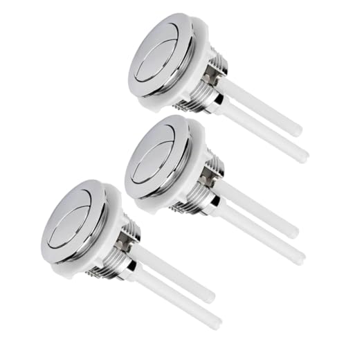TOBBOMEY 3 Stück Runde Dual Toilet Flush Buttons aus Langlebigem Abs mit Elektrobeschichteter Oberfläche Wasser und Verformungsbeständig Einsetzbar als Toilet Tank Accessories für Bad und von TOBBOMEY
