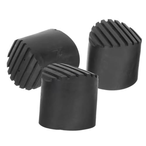 TOBBOMEY 3 Stück Rutschfeste Gummi leiterfüße Schutzkappen für Teleskop Aluminium leitern Verstärkte Trittkissen mit Großer Auflagefläche Langlebig und Bodenschonend Einfache Montage von TOBBOMEY