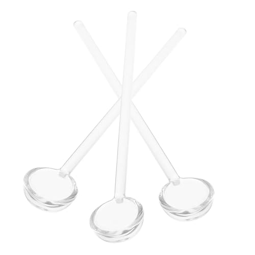 TOBBOMEY 3 Stück Teiliges Kleine Espressolöffel aus Glas Vielseitige Rührlöffel für Kaffee Joghurt Milch Glatt Langlebig Passend für Espresso Teetassen Wiederverwendbar von TOBBOMEY