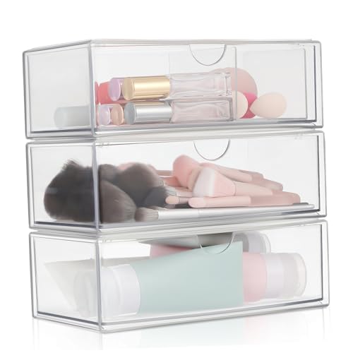 TOBBOMEY 3 Stück Teiliges Transparente Kosmetik Organizer Box Stapelbarer Lippenstift Halter mit Deckel für Schminktisch und Badezimmer Robuste Aufbewahrungslösung TOBBOMEY 3 Stück Teiliges Transparente Kosmetik Organizer Box Stapelbarer Lippenstift Halter mit Deckel für Schminktisch und Badezimmer Robuste Aufbewahrungslösung von TOBBOMEY