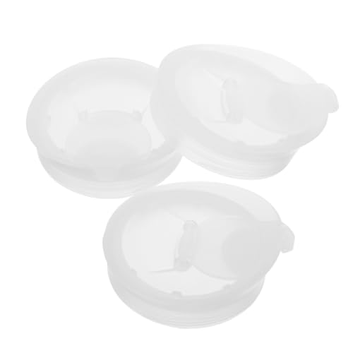 TOBBOMEY 3 Stück Teiliges Wasserkanne Deckel aus Kunststoff Weiße Langlebige Ersatzdeckel für Trinkgefäße mit Sicherem Dichtem Sitz Minimalistisches Design für Glas und von TOBBOMEY